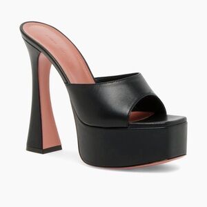 Amina Muaddi Dalida 140MM Platform Leather Sandals EUR 37/ US 7